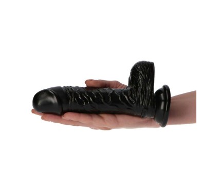 Żylaste czarne realistyczne dildo przyssawka 16 cm